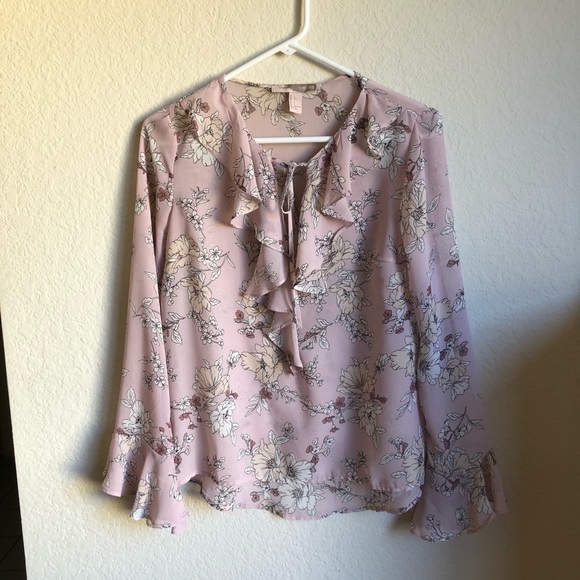 Floral Chiffon Ruffle Top - Picture 2 of 6